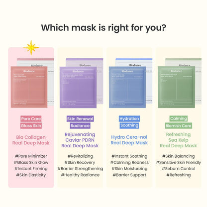 BIODANCE Bio-Collagen Real Deep Mask, Hydrating Overnight Hydrogel Face Mask, Pore Minimizing, Elasticity, Plumping, After Sun Care, Travel Essentials for Women, Korean Skin Care | 1.19oz(34g) x 4ea