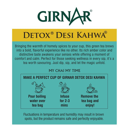 Girnar Detox Green Tea, (36 Teabags)