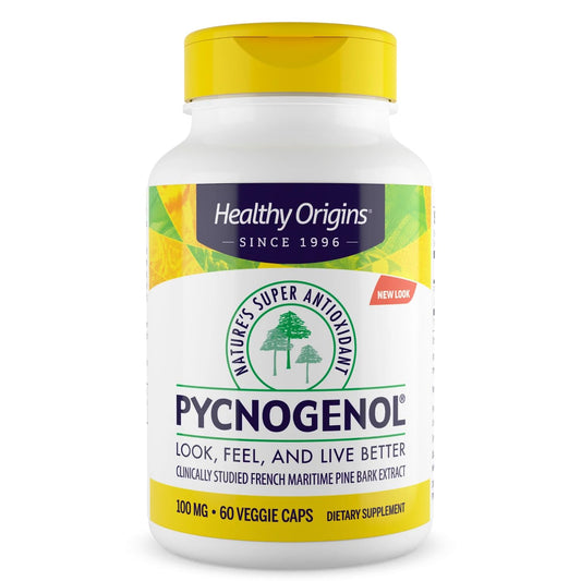 Healthy Origins Pycnogenol 100 mg (Nature's Super Antioxidant, Non-GMO, Gluten Free, Cardiovascular Support), 60 Veggie Caps