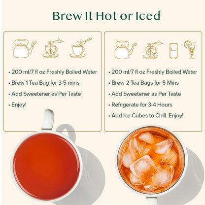 VAHDAM, India's Original Masala Chai Tea (30 Pyramid Tea Bags) Non GMO, Gluten Free, No Artificial Flavors | Blended w/Exotic Spices | Chai Tea Bags | Resealable Ziplock Pouch