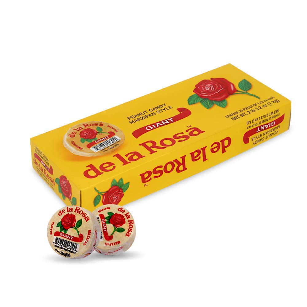 De La Rosa Marzipan Peanut Candy Extra Large (Gigante), 20 Packs