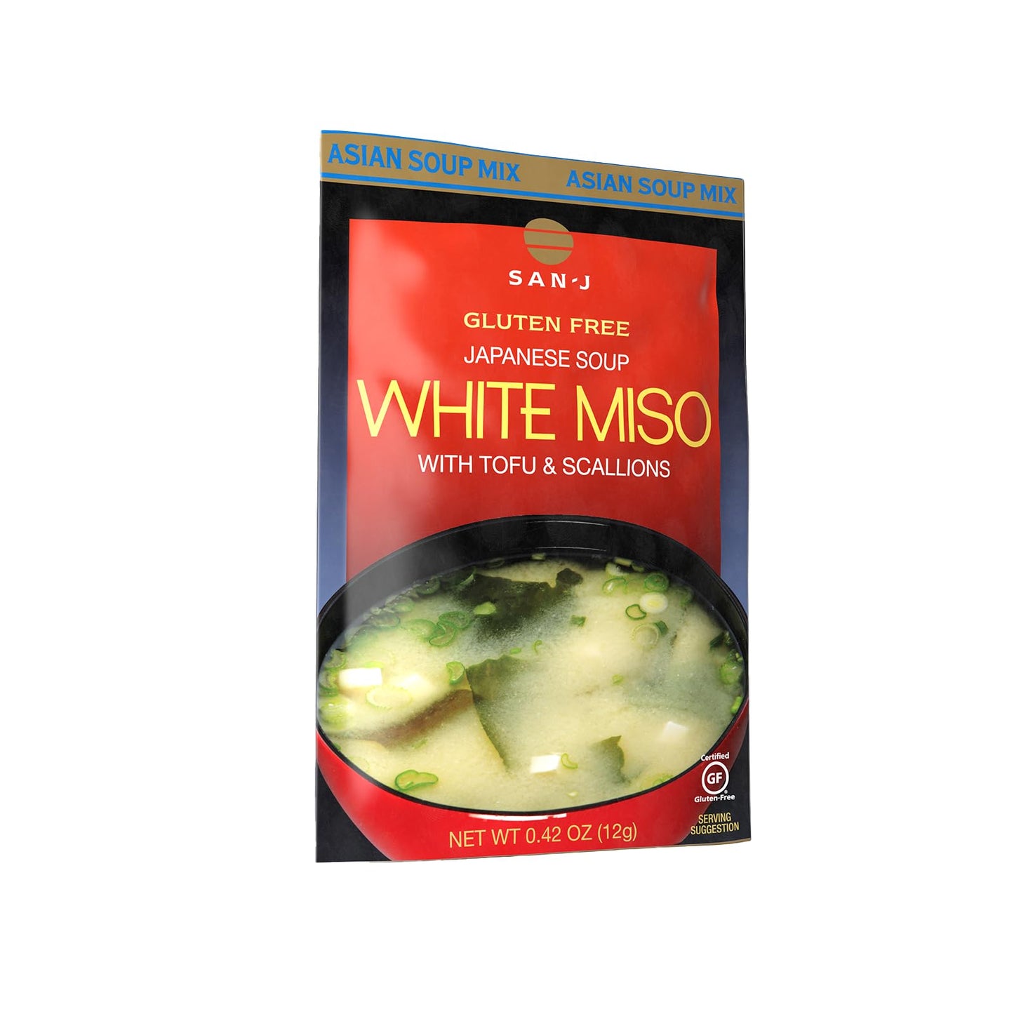 San-J - White Miso Soup - Authentic Japanese Soup Mix - 0.42 oz. Packets - 36 Pack