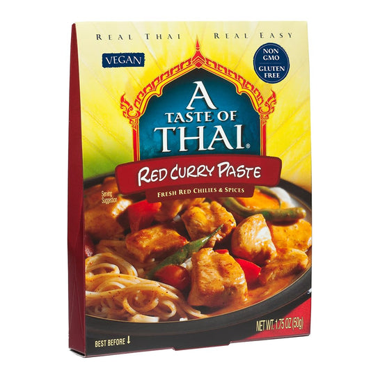 A Taste of Thai Red Curry Paste – Authentic & Natural Ready-to-Use Thai Curry Paste – Vegan, Gluten‑Free & Non‑GMO – Rich, Aromatic Flavor for Curries, Stir‑Fries, Soups & Dips - 1.75 Oz