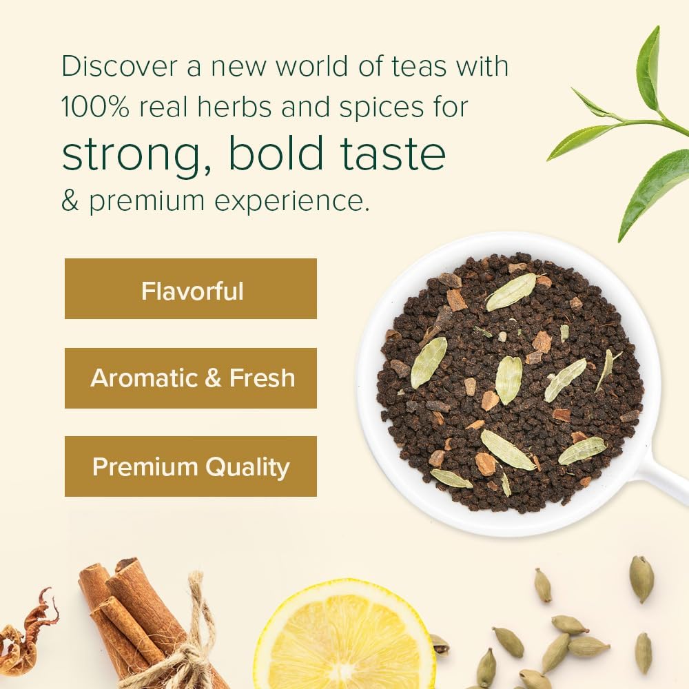 VAHDAM Top 10 Favourites Tea Sampler Set | Loose Leaf Tea (50+ Cups) | Tea Variety Pack with Green, Herbal, Black & Chai Brew | Vacuum Sealed For Freshness | Brew Hot & Cold