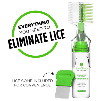 Lice Treatment Kit by Lice Clinics-Guaranteed Cure for Super Lice-Safe, Non-Toxic (Complete Kit with 5.25oz Shampoo, Metal Comb & More)