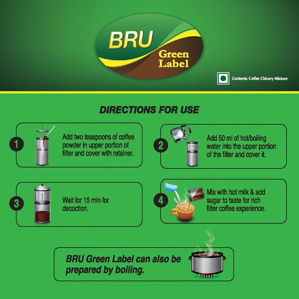 BRU Green Label Coffee 17.6oz