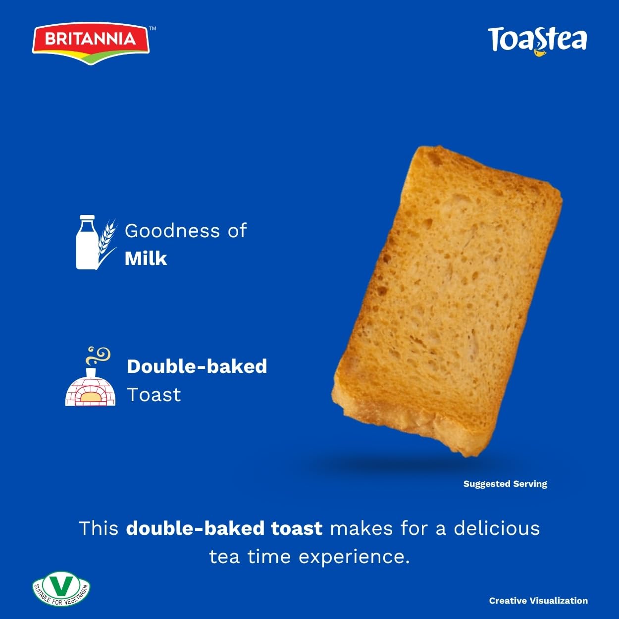 BRITANNIA Toastea Milk Rusk 19.75oz (560g) - Biscotte Au Lait - Crispy, Crunchy Tea Moments - Breakfast & Tea Time Snacks (Pack of 1)