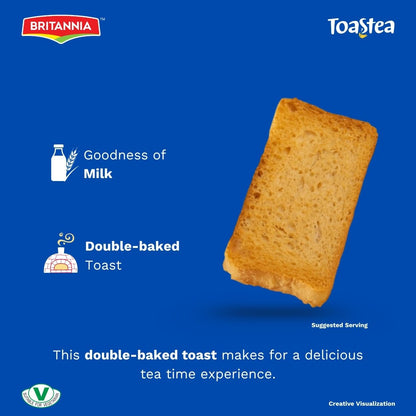 BRITANNIA Toastea Milk Rusk 19.75oz (560g) - Biscotte Au Lait - Crispy, Crunchy Tea Moments - Breakfast & Tea Time Snacks (Pack of 1)
