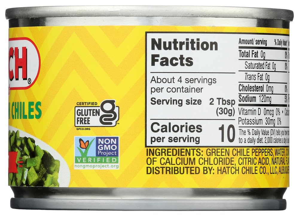 Hatch Hot Diced Green Chiles 4oz 12 pack