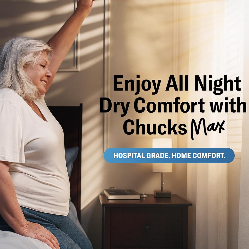 Chucks® MAX Hospital Bed Pads Disposable Adult 36 x 36 Breathable Incontinence Pads - XXX-Large Pee Pads for Adults - Heavy Duty 10X Absorbency Underpads - 400 Lbs. Patient Repositioning