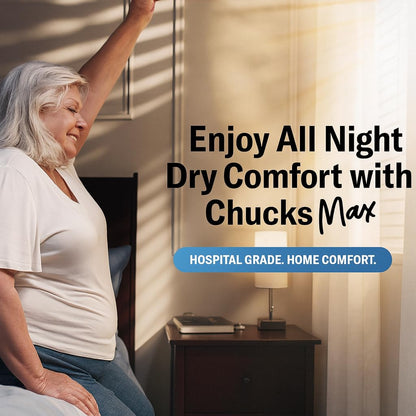 Chucks® MAX Hospital Bed Pads Disposable Adult 36 x 36 Breathable Incontinence Pads - XXX-Large Pee Pads for Adults - Heavy Duty 10X Absorbency Underpads - 400 Lbs. Patient Repositioning