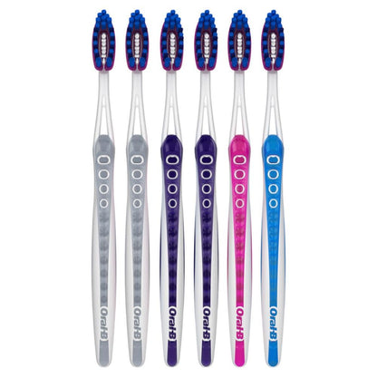Oral-B 3D White Deep Stain Remover toothbrushes, 6 Count Toothbrush Soft, Removes 90% of Surface Stains, whitens Teeth, deep Reach, removes Plaque and Stains Tooth Brush