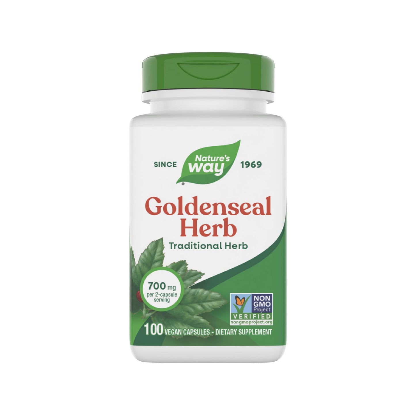 Nature's Way Goldenseal, Traditional Herb, 700 mg per 2-Capsule Serving, Non-GMO Project Verified, Vegan, 100 Capsules