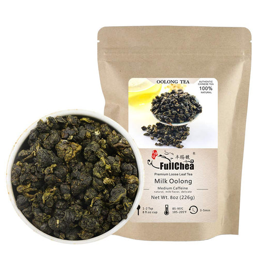 FullChea Milk Oolong Tea - Loose Leaf - Taiwan High Mountain Jin Xuan - Naturally Milky & Silky - 8oz / 226g