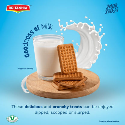 Britannia Milk Bikis Biscuits 19.04oz (540g) | Crunchy Milk Biscuits – Kids’ Favorite Snack for Breakfast & Tea Time