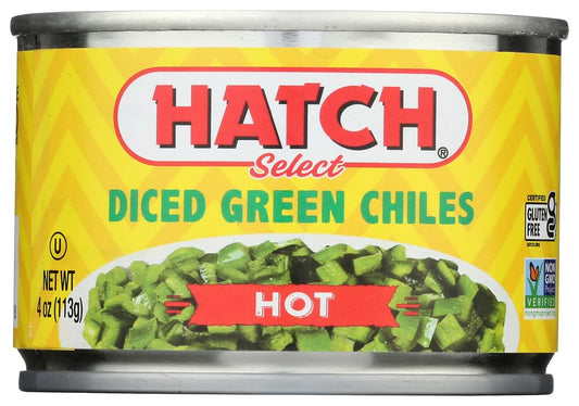 Hatch Hot Diced Green Chiles 4oz 12 pack