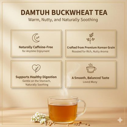 Damtuh Tartary Buckwheat Tea – Nutty & Refreshing Herbal Tea, Caffeine-Free, 50 Tea Bags (1.5g each)