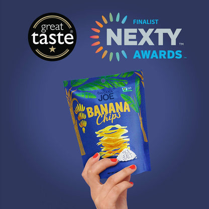 Banana Chips Sea Salt Healthy Chips - 1 Billion Probiotics healthy snacks for adults and kids, Gluten free Vegan Paleo non gmo Unsweetened Dried bananas kids snacks for school by Banana Joe x6