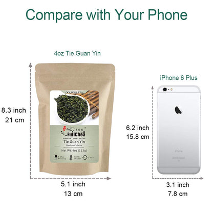 FullChea - Anxi Tieguanyin Tea - Best Oolong Tea Loose Leaf - Tie Guan Yin Tea - Iron Goddess of Mercy with Orchid Aroma - Deliciously Smooth Taste - 4oz / 113g