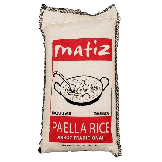 Matiz Valenciano Paella Rice from Spain (3 pack - 2.2 lbs. each) Traditional Spanish Medium-Grain | Risotto, Arrow Negro, Seafood Dishes | Natural Flavor | Soy and Gluten Free