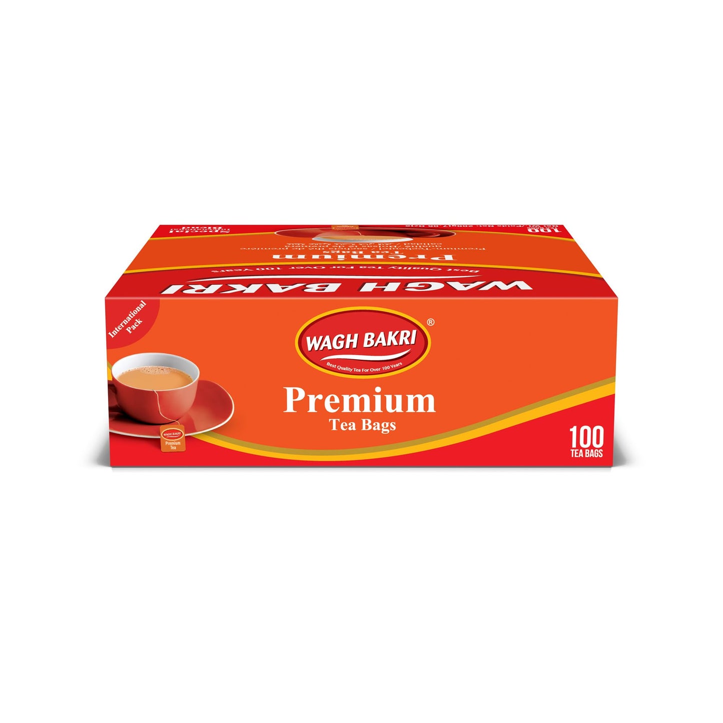 Wagh Bakri Premium Tea Bags, 100 Tea Bags of Special International Blend, 200grams