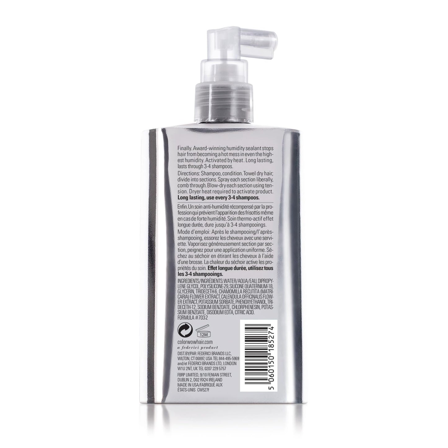 COLOR WOW Dream Coat Anti-Humidity Treatment Spray – Anti-Frizz Hair Smoothing Spray with Built-in Heat Protectant, Award-Winning Leave In Treatment for Glassy Smooth, Shiny Styles up to 3-4 Washes