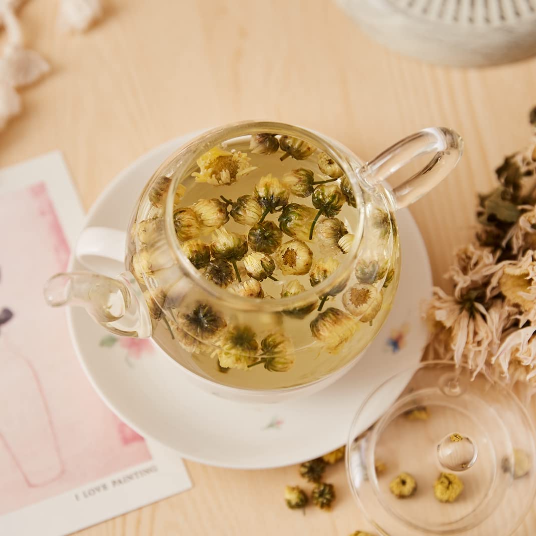 ChaWuWarmSun Chrysanthemum Tea,3.5oz/100g,White Chrysanthemum Bud,HangZhou TongXiang Tai Ju,Chinese Flower Tea