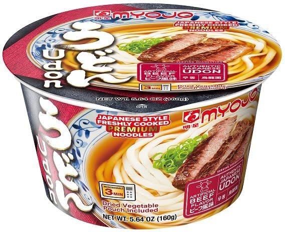 Myojo Bowl Flavored Udon Noodles, Beef, 5.6 Ounce (Pack of 6)