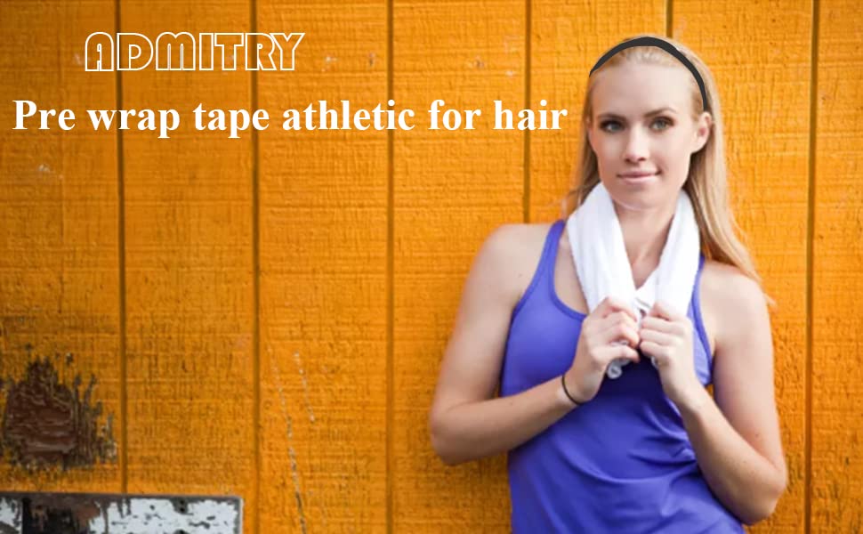 Pre Wrap Tape Athletic,3 Rolls X 22 Yards Black Prewrap,Headbands for Hair,Foam Underwrap Sports Wrap