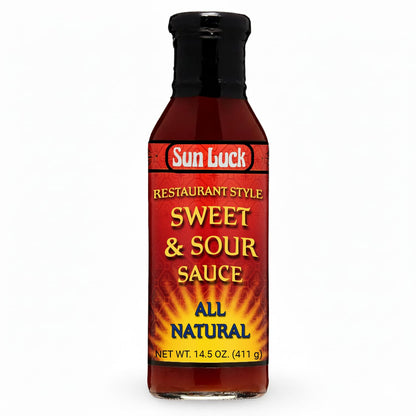 Sun Luck Restaurant Sweet & Sour Sauce 14.5 oz Bottle – Classic Sweet-Tangy Dipping Sauce for Egg Rolls & Appetizers; Great Marinade & Glaze for Chicken & Pork.