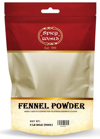Spicy World Fennel Seeds Powder 5 Pound Bulk | Ground Fennel (Saunf)