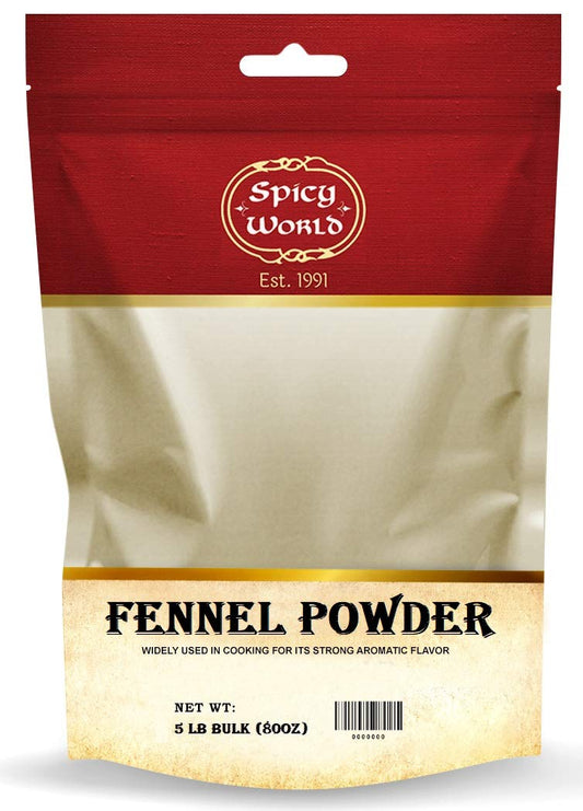 Spicy World Fennel Seeds Powder 5 Pound Bulk | Ground Fennel (Saunf)