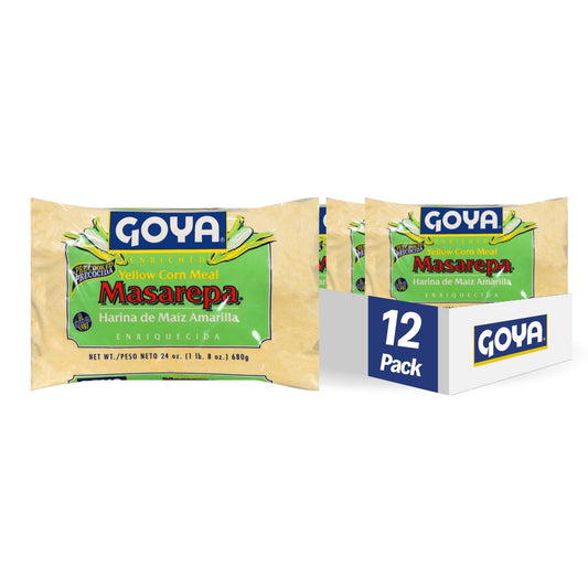 Goya Foods Masarepa Pre-Cooked Yellow Corn Meal, 24 Ounce (Pack of 12)