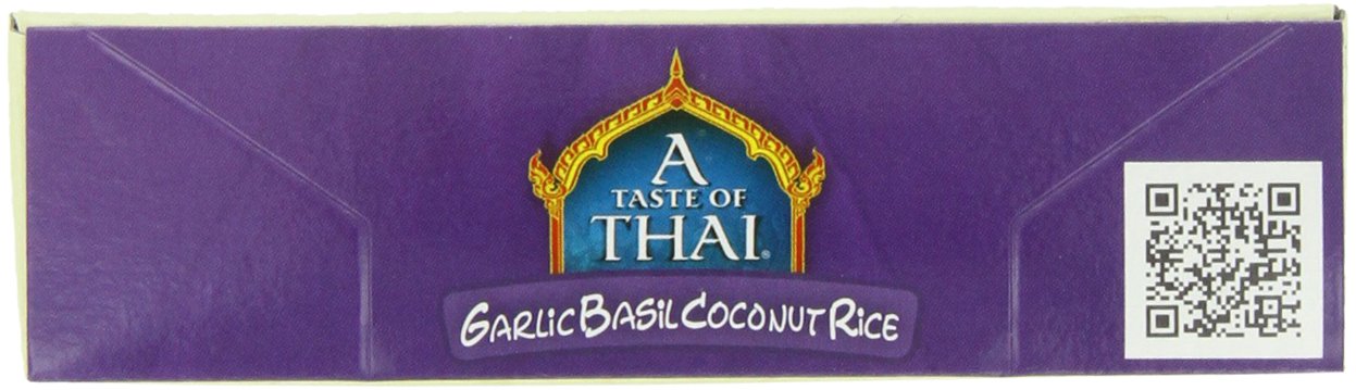 A Taste of Thai Jasmine Rice Instant (Garlic Basil Coconut Rice) – Authentic Thai White Rice Organic, Flavored with Classic Thai Spices | Gluten-Free, Non-GMO Instant Heat & Eat- 6 Pack, 6.7 oz