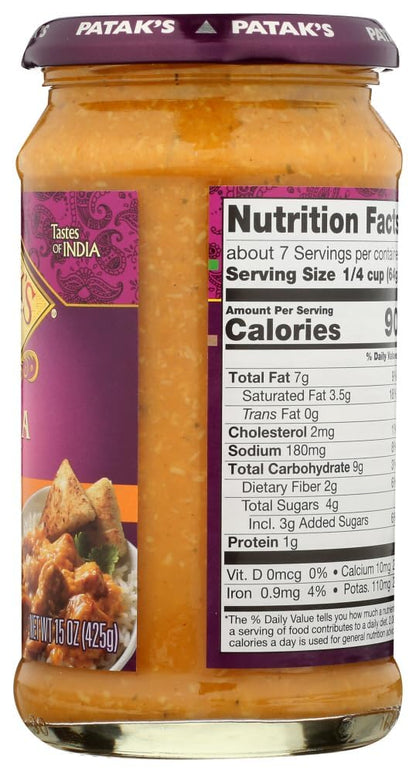 Patak's Korma Curry Cooking Sauce Mild 15 oz