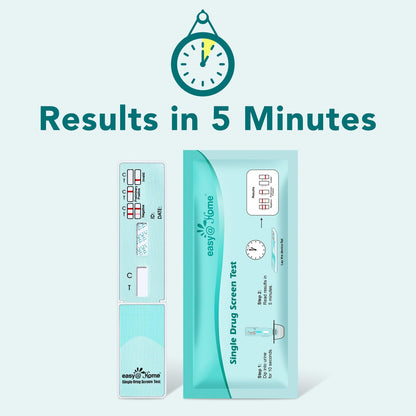 Easy@Home Marijuana Drug Test Kit for Urine - THC Tests for Home Use (10 Pack), Weed Detox Testing Kits with 50 ng/ml Cutoff Level, #EDTH-114