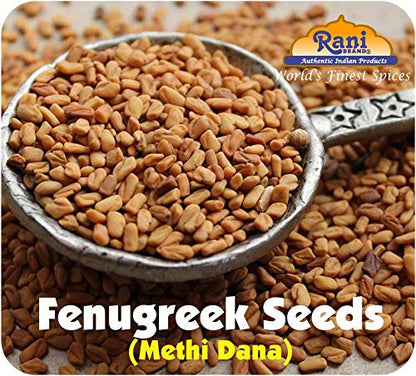 Rani Fenugreek (Methi) Seeds Whole 14oz (400g) Trigonella foenum graecum ~ All Natural | Vegan | Gluten Friendly | Non-GMO | Kosher | Indian Origin, used in cooking & Ayurvedic spice