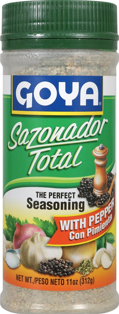 Goya Foods Sazonador Total Seasoning with Pepper, 11 Ounce (Pack of 12)