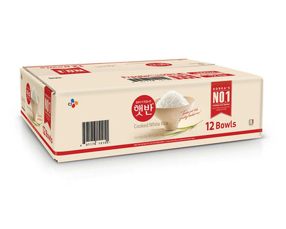 CJ Rice Cooked White Hetbahn, Gluten-Free & Vegan, Instant & Microwaveable, 7.4 Oz, 12 Count