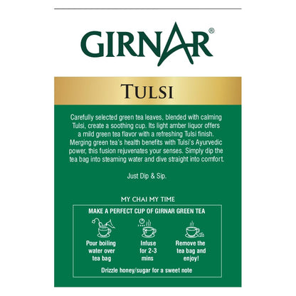 Girnar Green Tea With Tulsi (Basil Leaves) (36 Tea Bag)