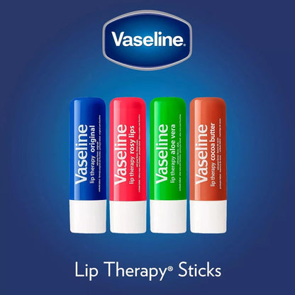 Vaseline Lip Therapy Variety 4-Pack, Moisturizing Lip Balm with Vitamin E, 0.16 Oz Ea