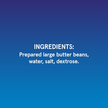 BUSH'S BEST 16 oz Canned Large Butter Beans, Source of Plant Based Protein and Fiber, Low Fat, Gluten Free, (Pack of 12)