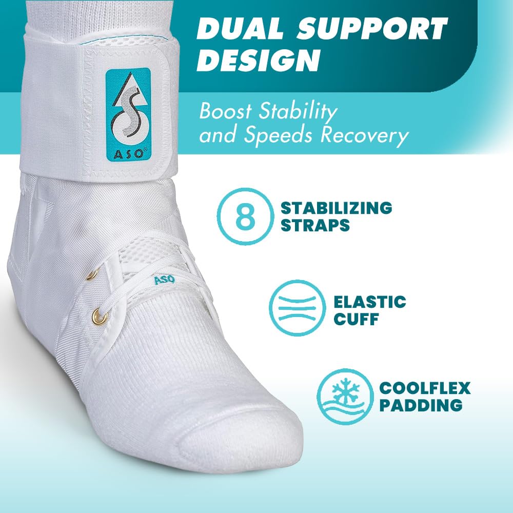 Med Spec ASO Ankle Stabilizer - Lace Up Ankle Brace for Sprained Ankle and Peroneal Tendonitis, Orthopedic Ankle Support for Men, Women, Adults, Teens and Kids, Sports Injury Recovery