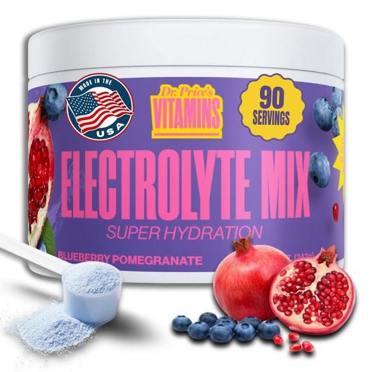 Dr. Price’s Electrolytes Powder Bulk – Blueberry Pomegranate, 90 Servings | Sugar Free Hydration Drink Mix with 72+ Trace Minerals, Manganese | Keto Electrolytes, Vegan, Doctor-Formulated, Made in USA