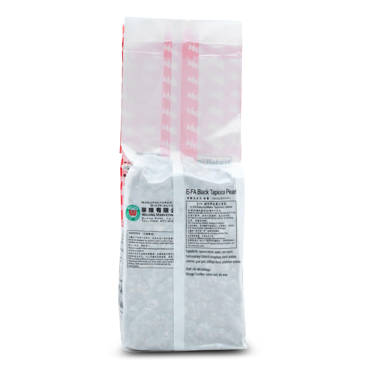 E-FA BRAND Black Tapioca Pearls (Boba), Quick Cook Tapioca Pearls for Bubble Tea, Microwave Ready in 3 Minutes, Fresh Chewy Texture, Milk Tea & Dessert Topping, Halal Certified, 2.2 LB (Pack of 1)