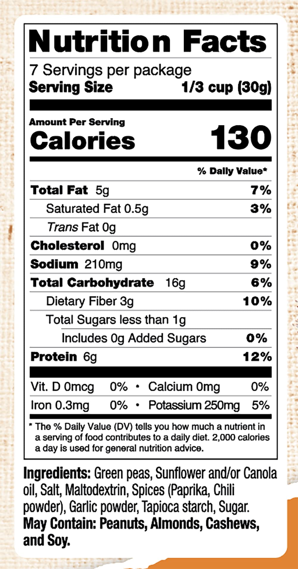 Majans Bhuja Gluten Free Snack Mix, Non-GMO | No Preservatives | Vegetarian Friendly | No Artificial Colors or Flavors, Crunchy Seasoned Peas, 7 Ounce