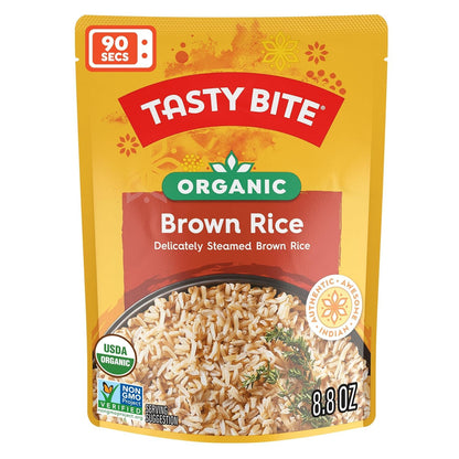 Tasty Bite Organic Brown Rice, Microwaveable Ready to Eat Entrée, 8.8 Ounce (Pack of 6)