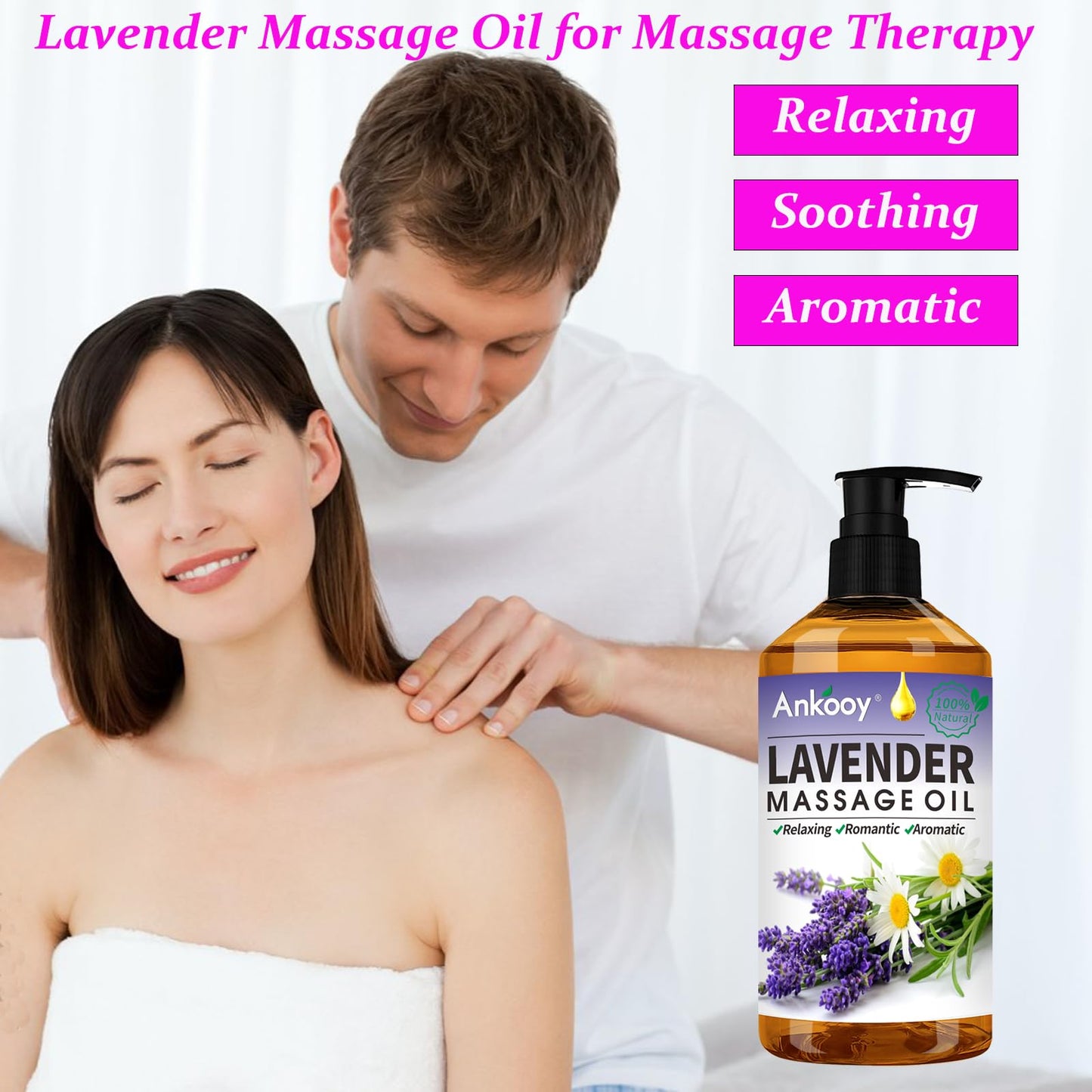 3 Pack Massage Oil for Massage Therapy,Sore Muscle Arnica Oil & Relaxing Lavender Oil & Ginger Oil Lymphatic Drainage & Massage Ball,Easter Basket Stuffers for Adults,Easter Gifts for Men Women
