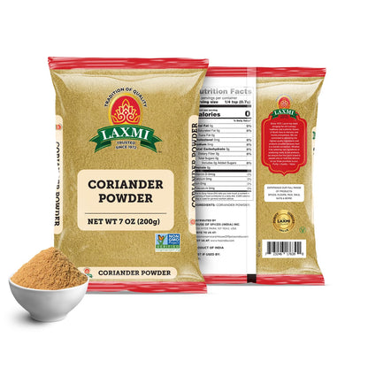 Laxmi Coriander Powder 200gm (7 Oz) | Natural Ground Coriander | Premium quality and high value | Non-GMO Coriander, ground | Free of Adulterations