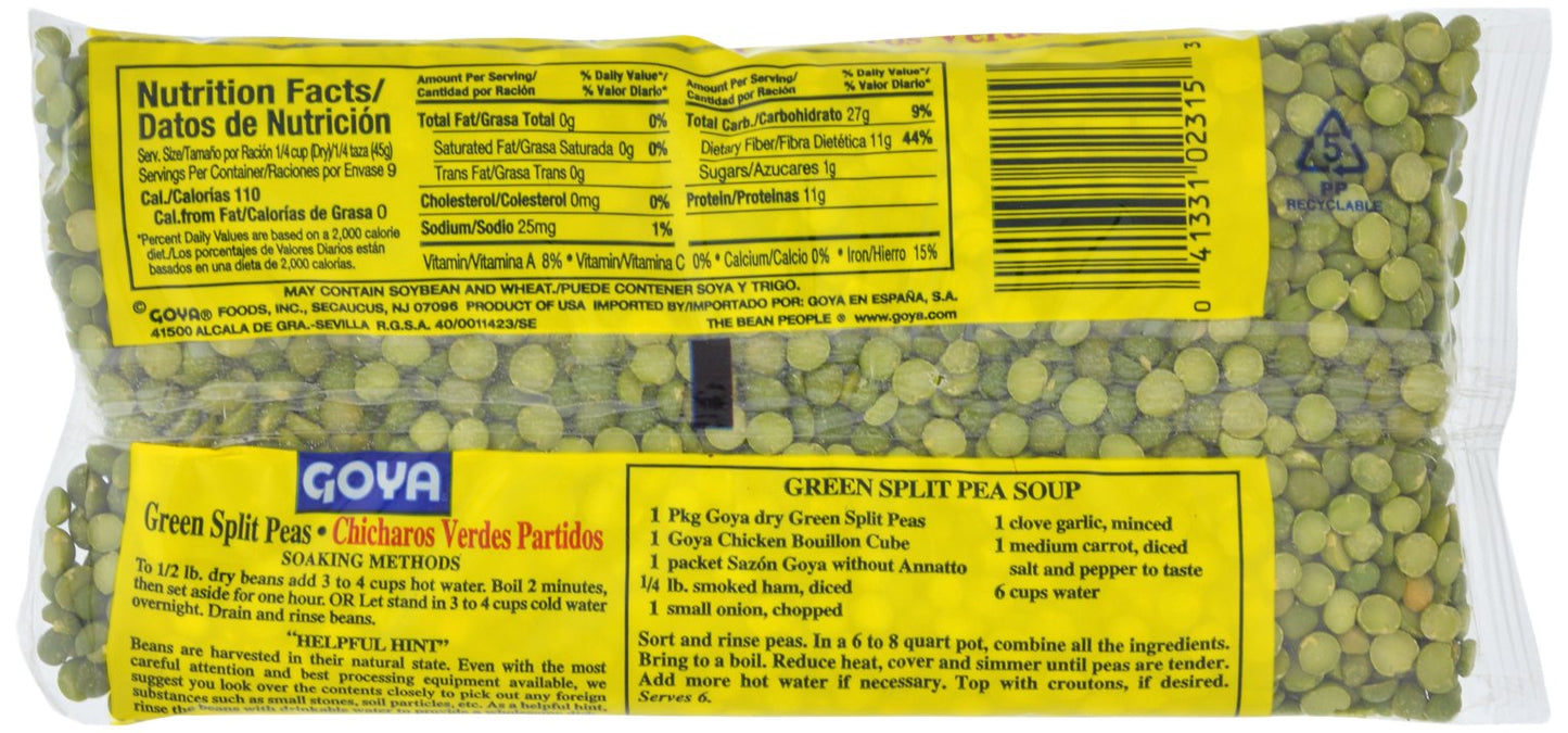 Goya Dry Green Split Peas, 14 oz